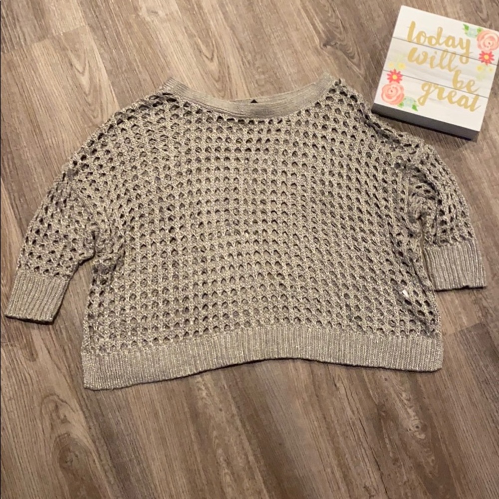 Express Cropped Crochet Sweater